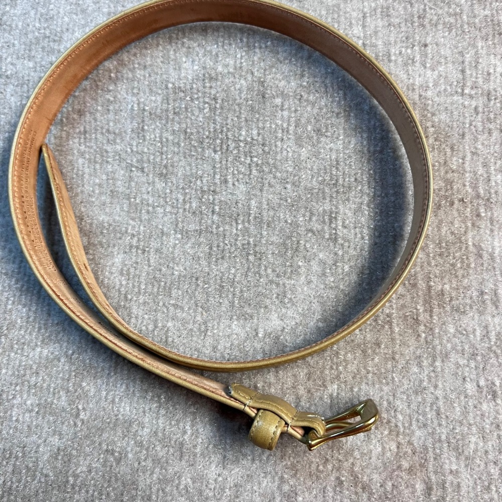 Vintage Coach 3911 Belt Women M Celadon Glove Tanned Cowhide Solid Brass USA